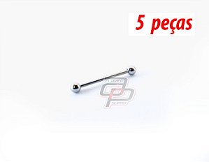 Piercing Mini Barbell (Reto) - 14mm - Espessura 1.2  (5 peças)