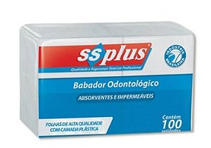 Babador Odontológico Descartável Branco 100 unidades -  SSPLUS