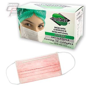 Máscara Cirúrgica Rosa caixa com 50 Unidades
