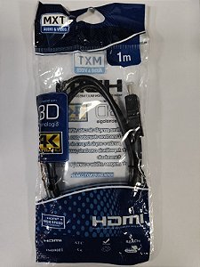 Cabo HDMI 4K ULTRA HD 30 AWG s/ filtro O.D:5,5MM 3D 2.0V DOURADO 1 Metro