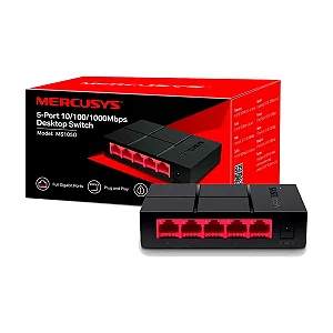Switch 5 portas 10/100/1000 Mbps não gerenciável MS105G MERCUSYS CX 1 UN