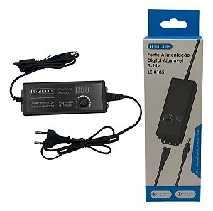 Fonte Digital Ajustável 3A 3-24v Visor LCD LE-0185 It Blue