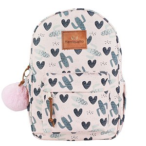 Kit Mochila Feminina Queen Henriquetta - Cactos Rosé