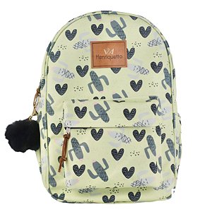 Kit Mochila Feminina Queen Henriquetta - Cactos Verde Lima