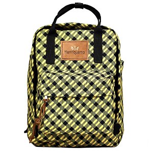 Mochila Feminina Princess Henriquetta - Xadrez Amarela