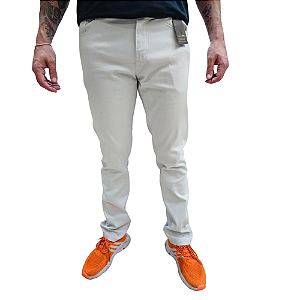 Calça Sarja Slim com Elastano Off White Masculina