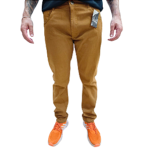 Calça Sarja Slim com Elastano Caramelo Masculina