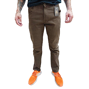 Calça Sarja Slim com Elastano Marrom Masculina