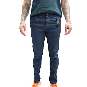 Calça Sarja Slim com Elastano Azul Marinho Masculina