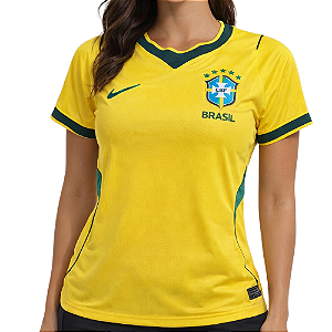Camisa Feminina Seleção Brasileira Amarela 2026 - Nacional