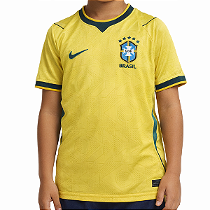 Camisa Infantil Seleção Brasileira Amarela 2026 - Nacional