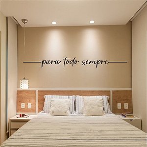 Adesivo Decorativo "Para todo o Sempre" - Cor Preta