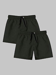 Kit 2 Shorts Masculino Liso Try Basics - Preto