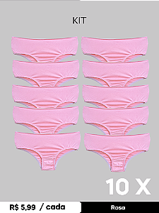 Kit 10 Calcinha Infantil Básica Trybasics