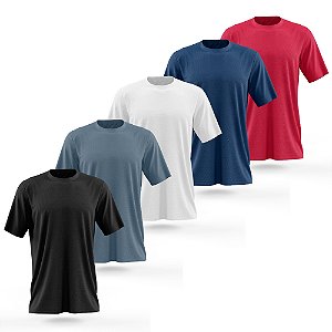 Kit 5 Camisetas Dry Fit Masculina Trybasics Básica - Personalize do seu jeito!