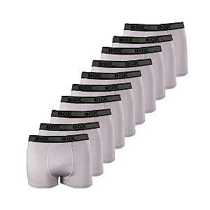 Promoção 10 Cuecas Boxer Box de Microfibra - Cinza