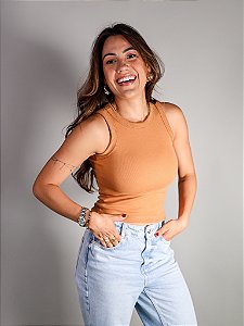 Regata Básica Feminina Canelada Trybasics I Ocre