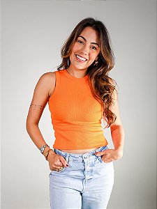 Regata Básica Feminina Canelada Trybasics I Laranja