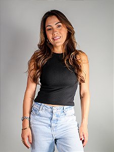 Regata Básica Feminina Canelada Trybasics I Preta