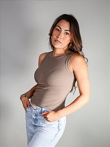 Regata Básica Feminina Canelada Trybasics I Marrom