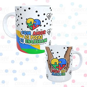 Caneca cerâmica 325ml - Mãe de Autista