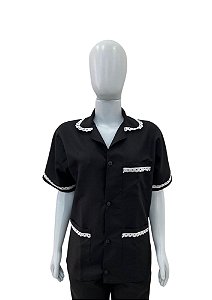 Jaleco Copeira - Preto e Marinho