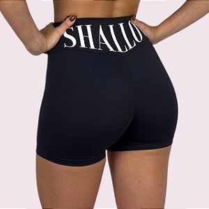 Shortinho Empina Bumbum Preto com Shallow Branco