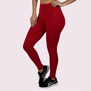 Legging Elastic Empina Bumbum Suplex Vermelho