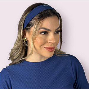 Faixa de Cabelo Cotelê Marinho