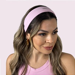 Faixa de Cabelo Cotelê Rosa Candy