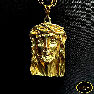 Pingente Banhado a Ouro Jesus Cristo (Modelo Grande)