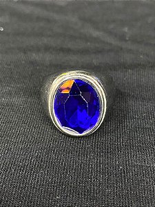 DEDEIRA COM PEDRA AZUL AÇO INOX