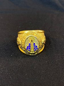 DEDEIRA NOSSA SENHORA APARECIDA CRAVEJADA BANHADA A OURO 18K