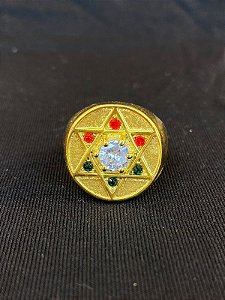 DEDEIRA ESTRELA DE DAVI CRAVEJADA BANHADA A OURO 18K
