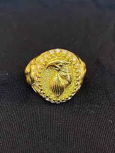 DEDEIRA ÁGUIA CRAVEJADA BANHADA A OURO 18K