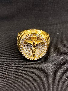DEDEIRA CRUZ CRAVEJADA BANHADA A OURO 18K