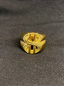 DEDEIRA CIFRÃO BANHADA A OURO 18K