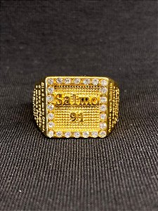 DEDEIRA SALMO 91 CRAVEJADA BANHADA A OURO 18K
