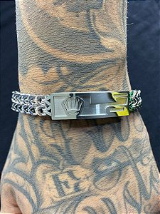 BRACELETE COROA AÇO INOX