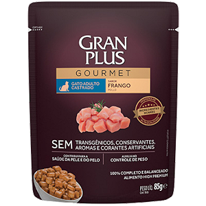 Sachê Gran Plus Gourmet Gato Adulto Castrado – Frango