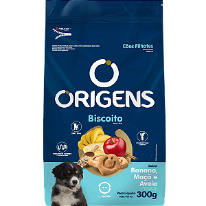 Origens Biscoitos Cães Filhotes Banana, Maçã e Aveia