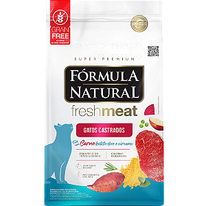 Ração Fórmula Natural Fresh Meat Gato Castrado Carne, Batata-Doce e Cúrcuma