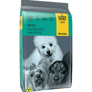 Ração Three Dogs Cães Adultos Pequenos Frango, Carne e Arroz