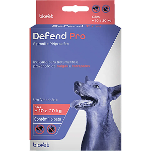 ANTIPULGAS E CARRAPATOS DEFEND PRO PARA CÃES DE 10 A 20kg