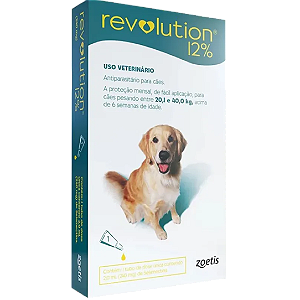 Antipulgas e Carrapatos REVOLUTION 240mg para cães de  20 a 40KG