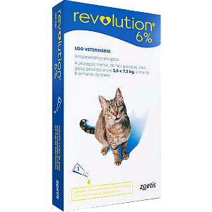Antipulgas e Carrapatos REVOLUTION Gatos 45mg de  2,6 A 7,5KG