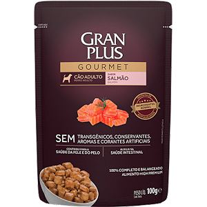 Ração Úmida Gran Plus Gourmet Cães Adultos Salmão