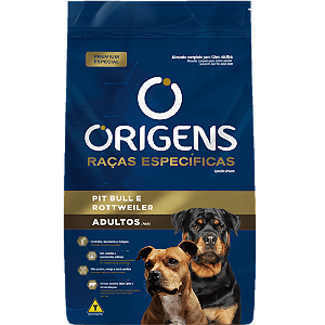 Ração Origens Raças Especificas para Pit Bull e Rottweiler Adultos