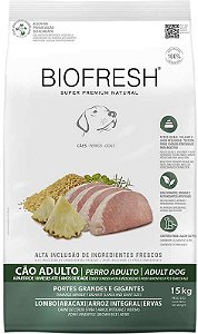 Ração Seca Biofresh Lombo e Abacaxi para Cães Porte Grande e Gigante 15kg