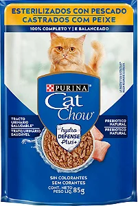 Cat Chow Sache Castrados Peixe 85gr - Caixa 15 Unid